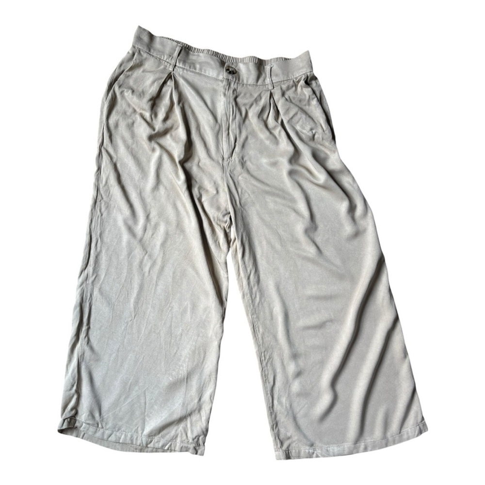 Wide-Leg Khaki‎ Pants